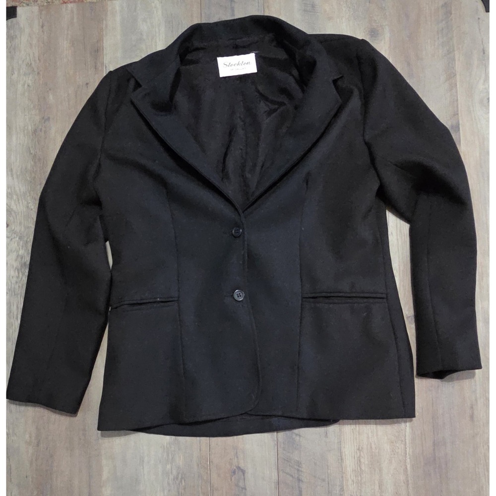 Stockton Of Dallas Black 2 Button Blazer Jacket Women M